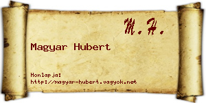 Magyar Hubert névjegykártya